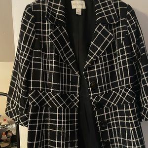 White House Black Market black and white striped jacket size 12